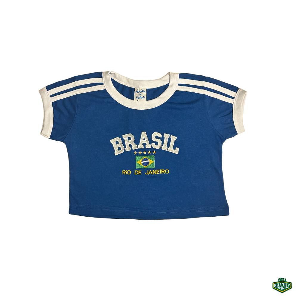 Camiseta Cropped Bordada